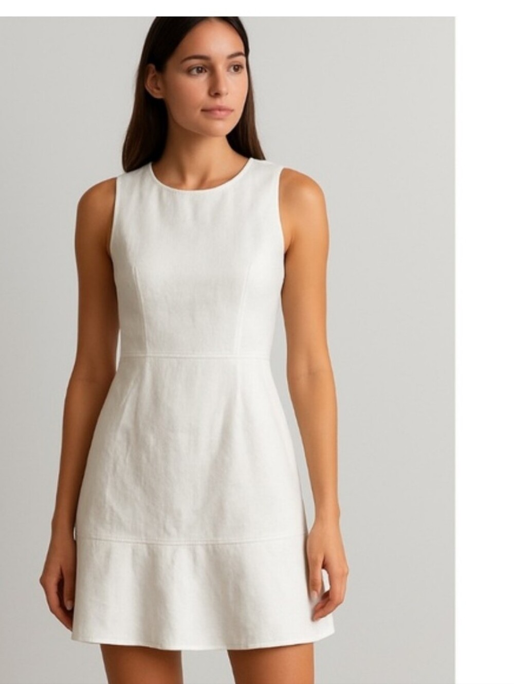 JCrew White Stretch Cotton Pique Sleeveless Minidress SZ 8